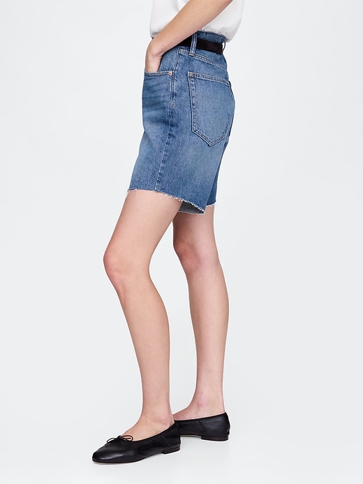 bermuda en denim ample taille mi-haute style années 90