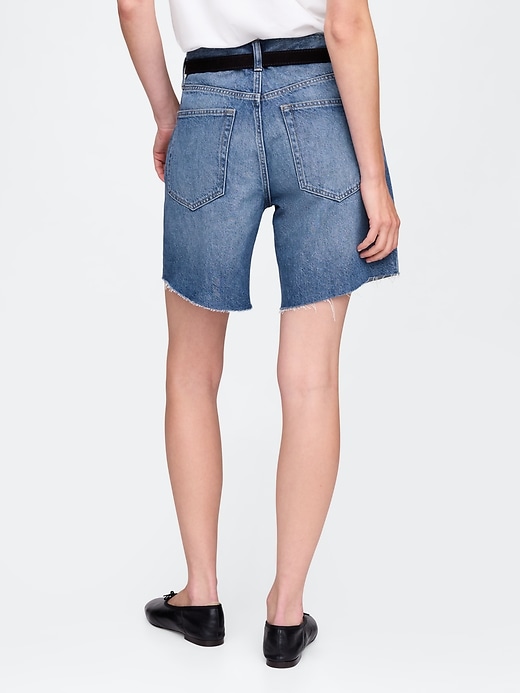 bermuda en denim ample taille mi-haute style années 90