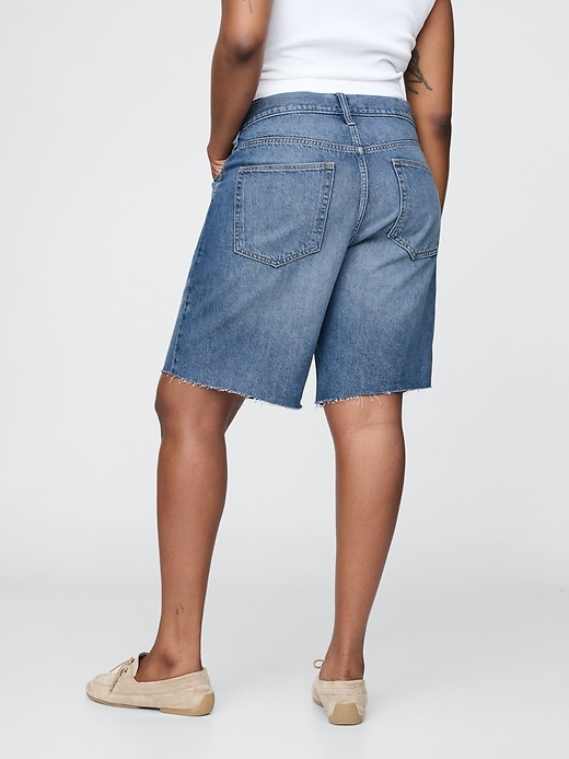 bermuda en denim ample taille mi-haute style années 90