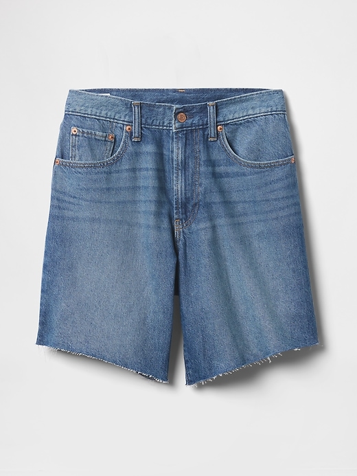 bermuda en denim ample taille mi-haute style années 90