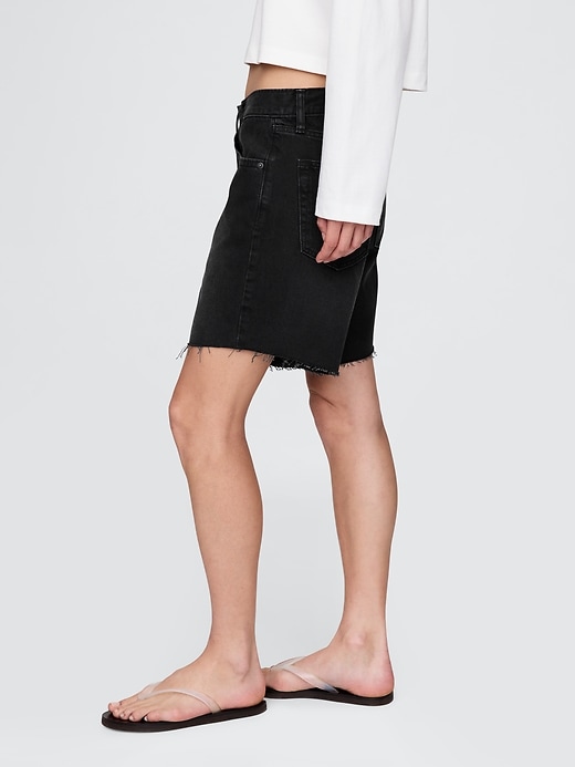 bermuda en denim ample taille mi-haute style années 90