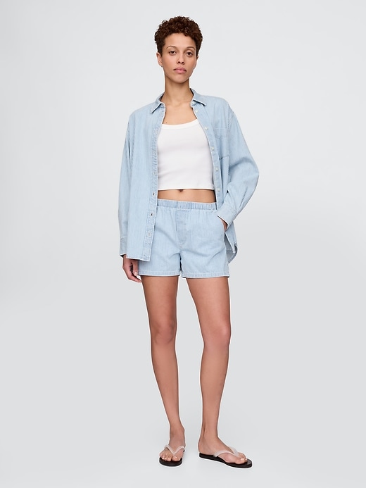 boxers en denim taille mi-haute facile