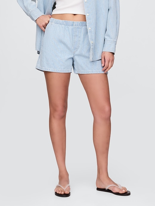 boxers en denim taille mi-haute facile