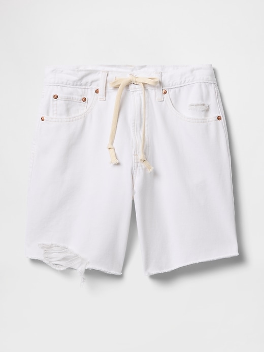bermuda en denim ample taille mi-haute style années 90