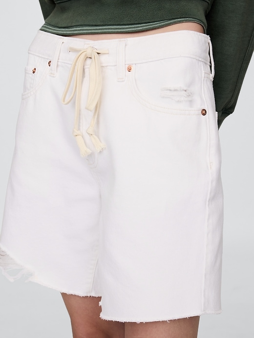bermuda en denim ample taille mi-haute style années 90