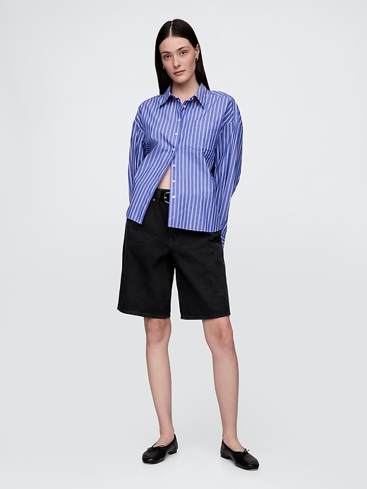 short en jean long taille mi-haute 11 pouces