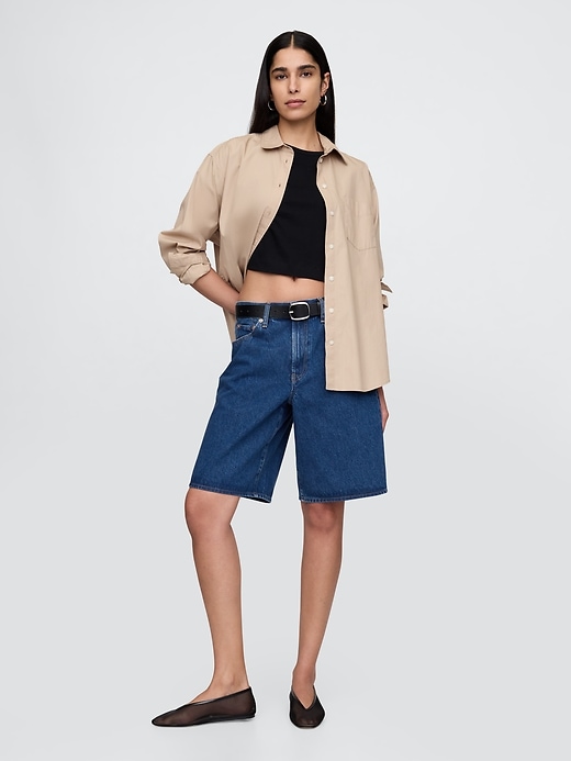 short en jean long taille mi-haute 11 pouces