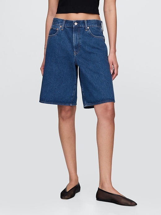 short en jean long taille mi-haute 11 pouces