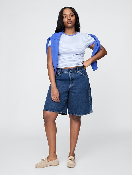 short en jean long taille mi-haute 11 pouces