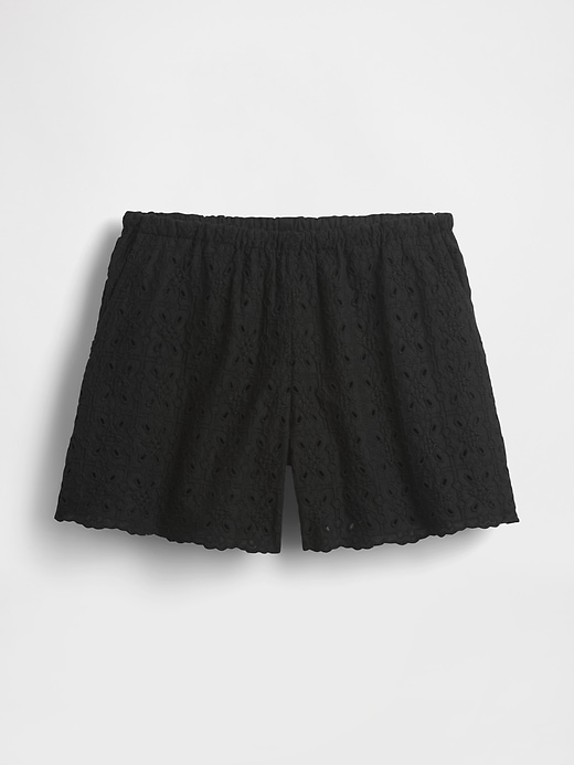 short facile à taille haute à œillets