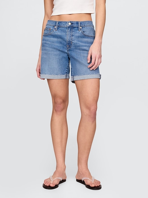 short en jean taille mi-haute 5 pouces style girlfriend