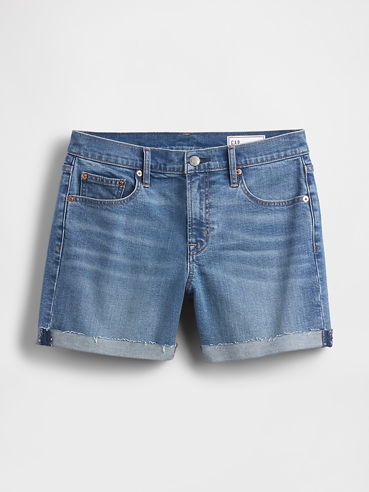 short en jean taille mi-haute 5 pouces style girlfriend