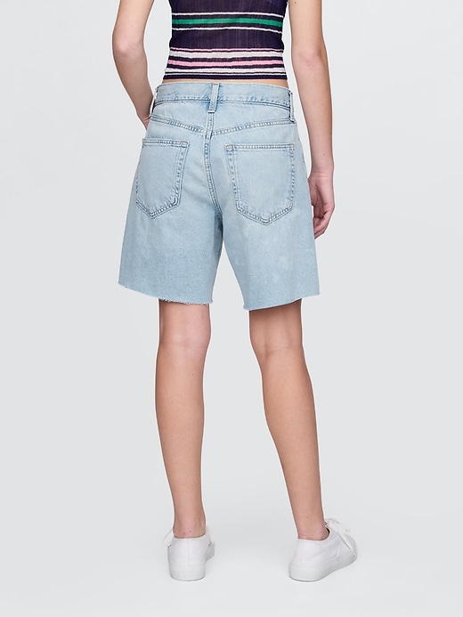 bermuda en denim ample taille mi-haute style années 90