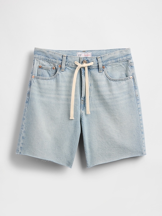 bermuda en denim ample taille mi-haute style années 90