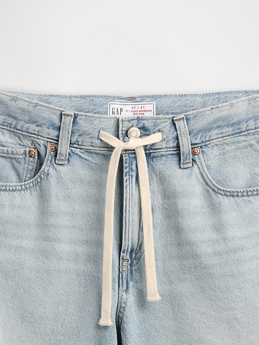 bermuda en denim ample taille mi-haute style années 90