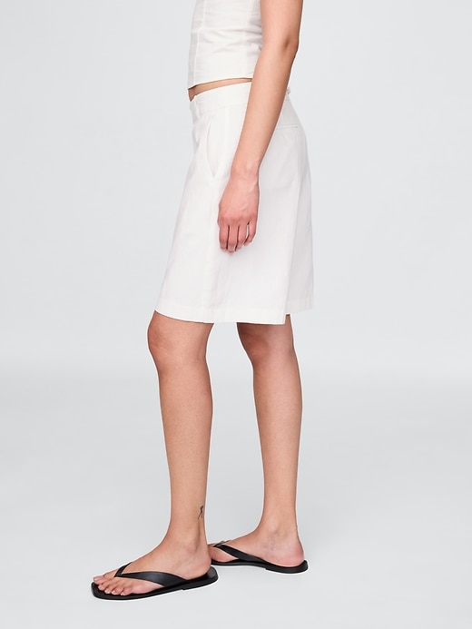 short pantalon taille basse en lin mélangé 365