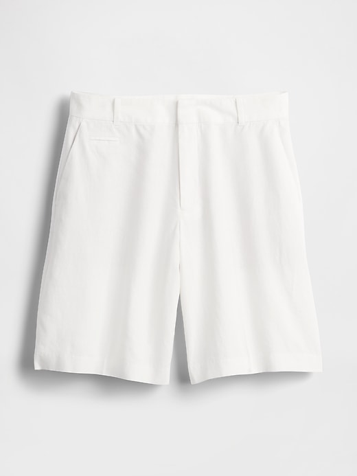 short pantalon taille basse en lin mélangé 365