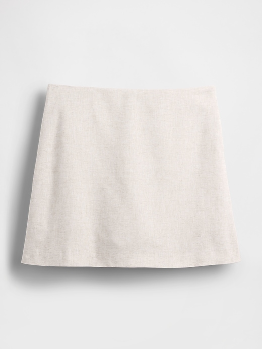 mini-jupe-short en lin mélangé