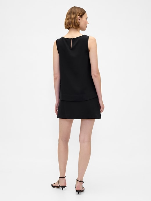 jupe-short courte en sergé taille basse