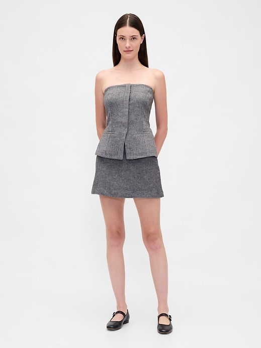 mini-jupe-short à chevrons