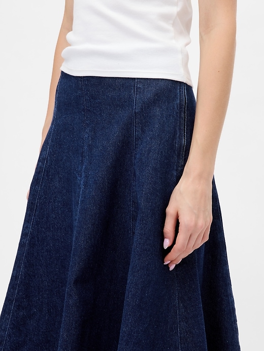 jupe midi en jean tulipe