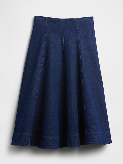 jupe midi en jean tulipe