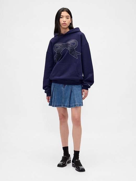 jupe courte plissée en jean gap × sandy liang