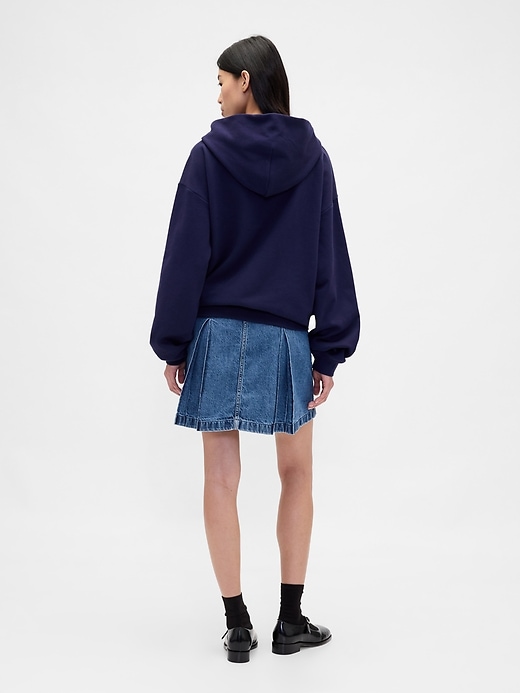 jupe courte plissée en jean gap × sandy liang