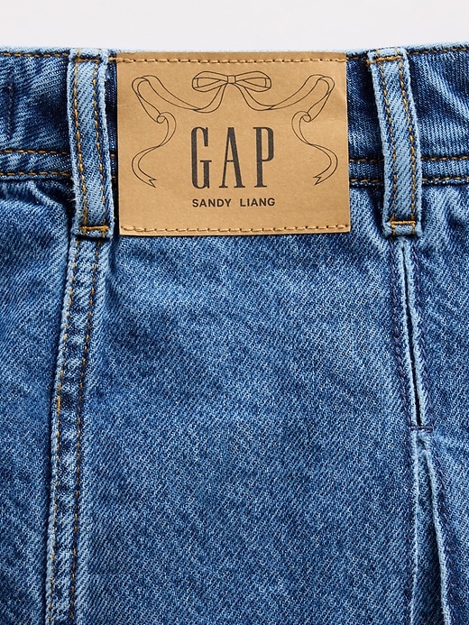 jupe courte plissée en jean gap × sandy liang