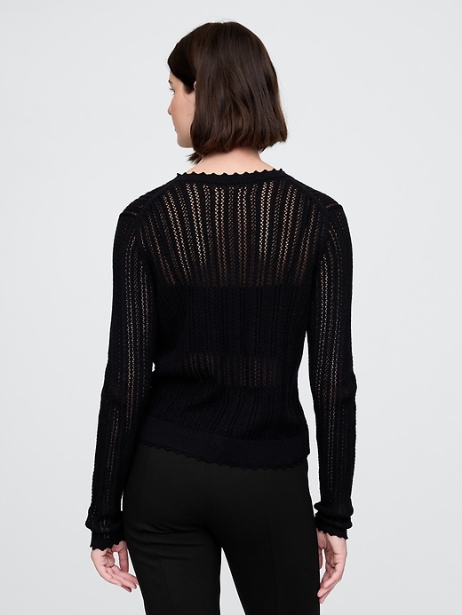 gilet en maille ajourée mélangée de lin
