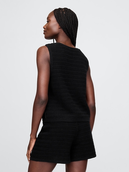 gilet 100 coton crocheté sur le devant