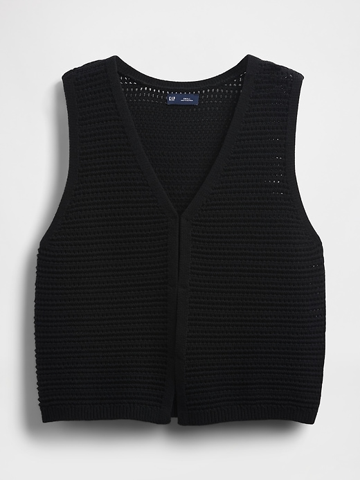 gilet 100 coton crocheté sur le devant