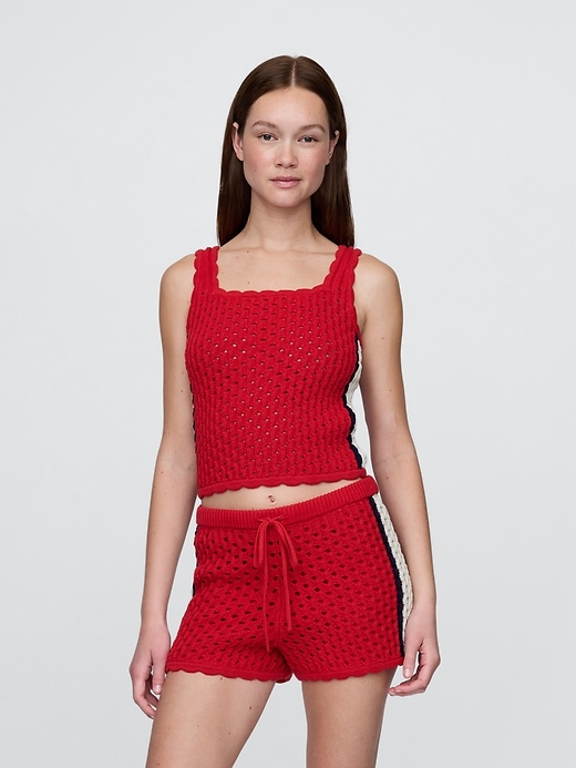 débardeur court en crochet 100 coton