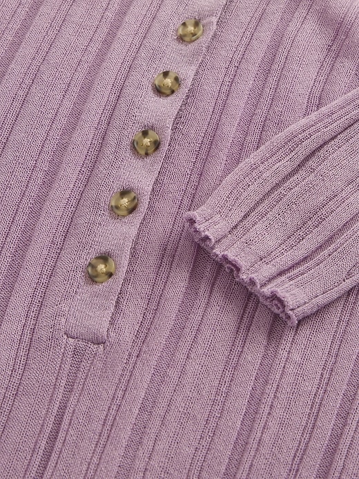 pull henley côtelé transparent
