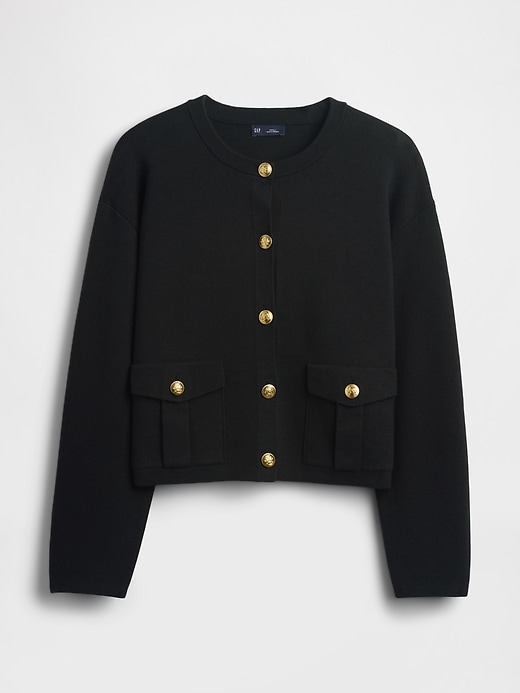 gilet cardigan en mélange de coton avec poches