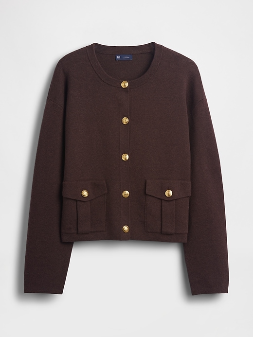 gilet cardigan en mélange de coton avec poches