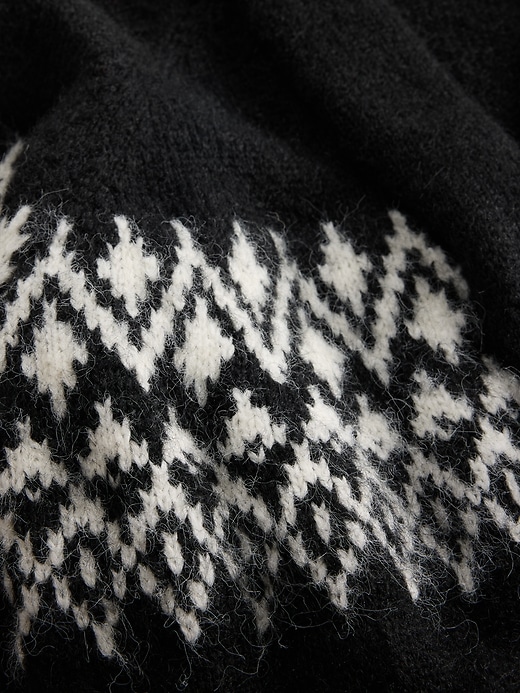 gilet châle fair isle en laine mélangée