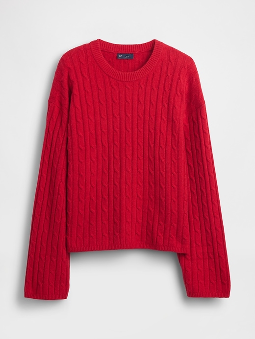 pull à col rond en maille torsadée cashsoft