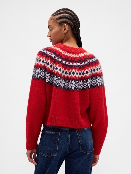 gilet duveteux à motif fair isle