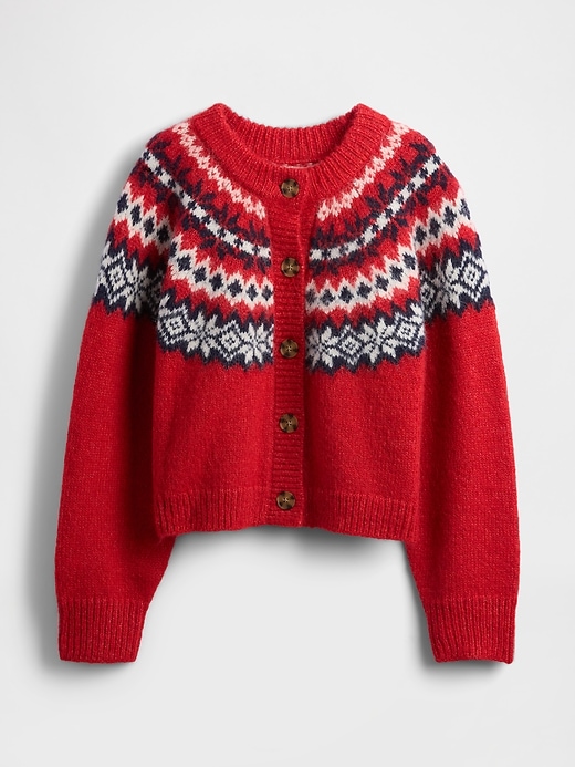 gilet duveteux à motif fair isle