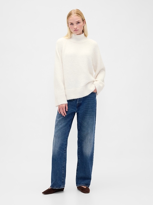 pull à col roulé oversize duveteux