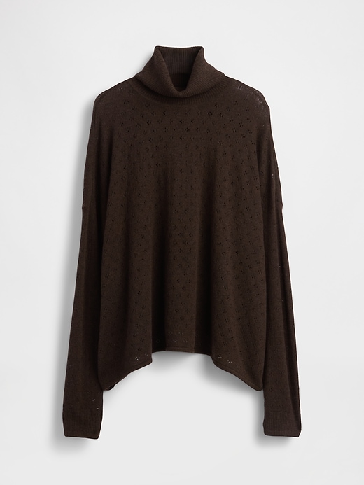 col roulé oversize en maille ajourée
