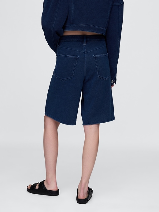 short long en denim éponge français taille mi-haute 11 pouces