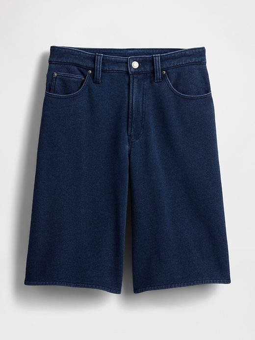 short long en denim éponge français taille mi-haute 11 pouces