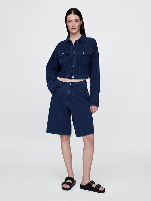 veste courte en denim french terry icon