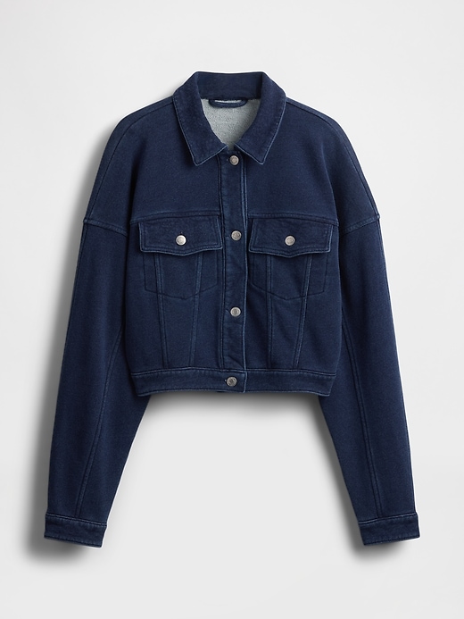 veste courte en denim french terry icon