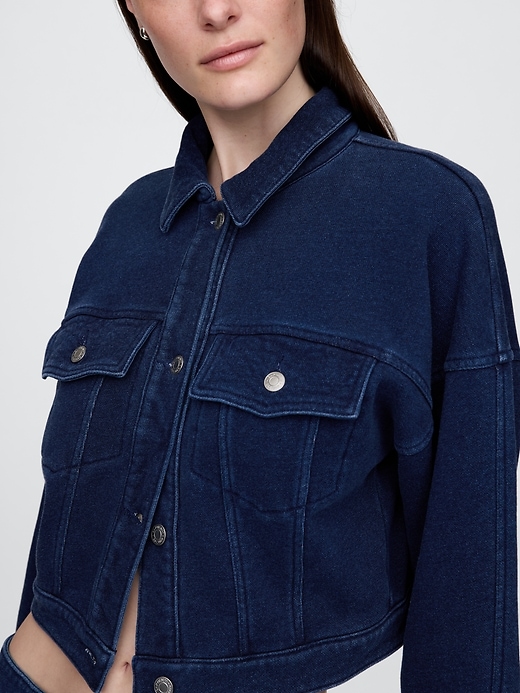 veste courte en denim french terry icon
