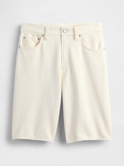 short long en denim éponge français taille mi-haute 11 pouces