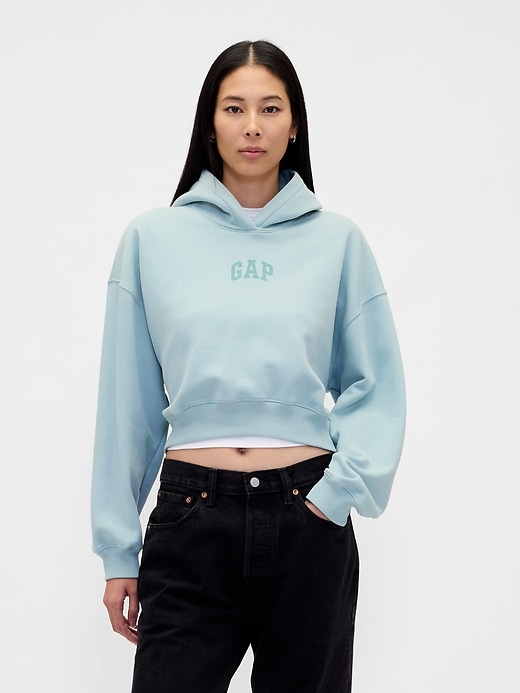 sweat à capuche court vintagesoft avec logo