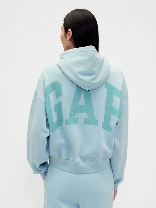 sweat à capuche court vintagesoft avec logo